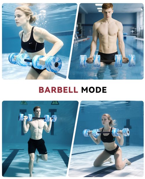 HAPBEAR Water Weights Pool Exercise Dumbbells, Three-in-one Aquatic Exercise Dumbbells, High-Density EVA-Foam Pool Fitness for Water Aerobics Weight Loss, Aquatic Dumbells Set of 2