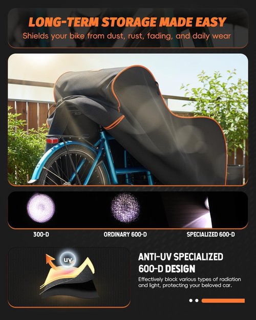 Bike Cover Waterproof - 600D Heavy Duty Bicycle Covers for 1-3 Bikes | UV, Rain, Dust & Snow Protection