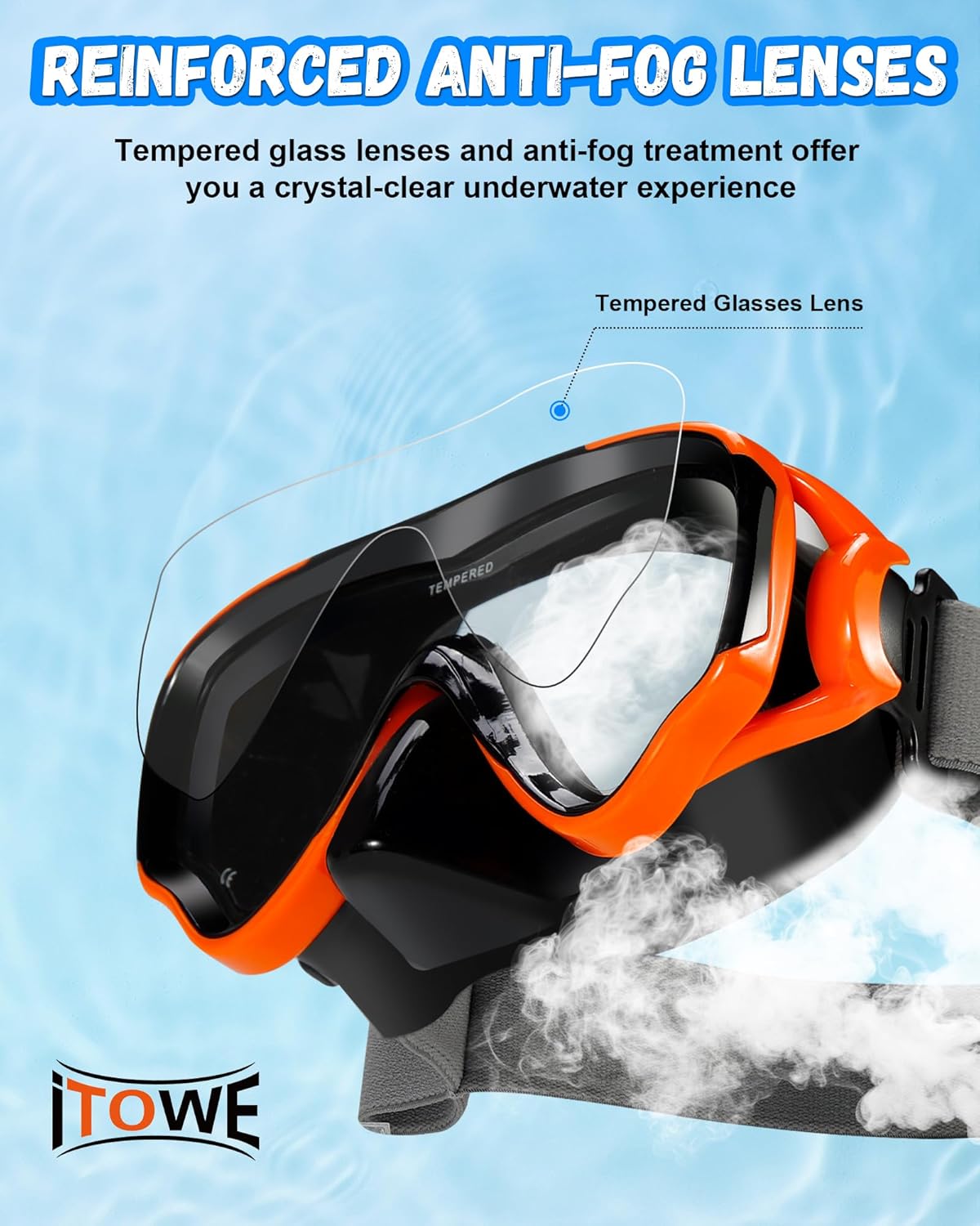 Skiennix Kids Swim Goggles - Leak Proof Design with Fabric Strap | 180° Clear View for Ages 3-15