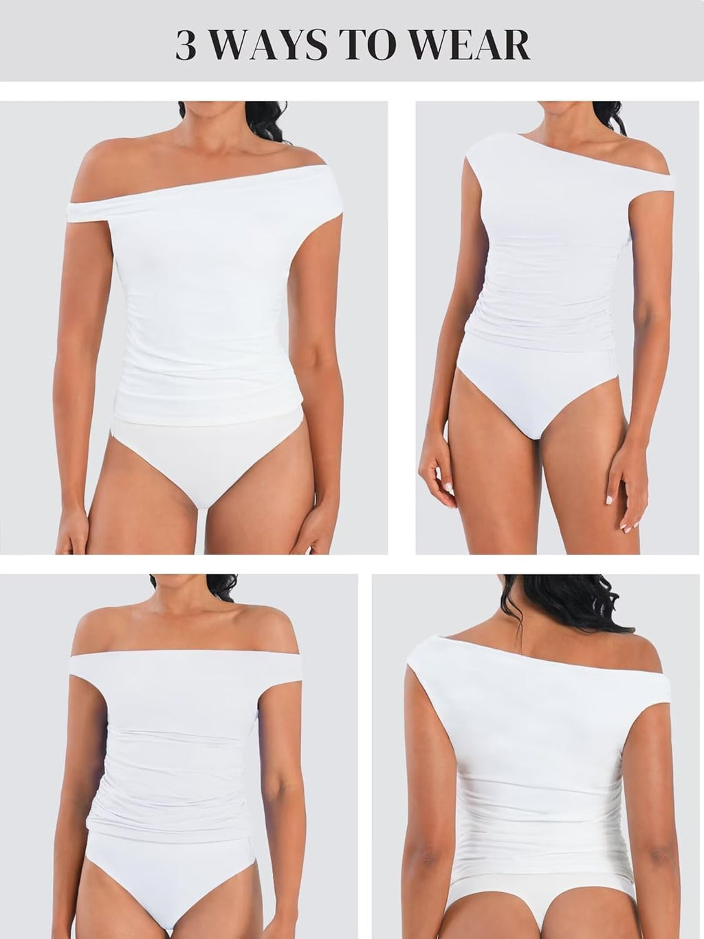 Sunzel Off Shoulder Crop Top - Y2K Trendy Sleeveless Tank Shirt with Asymmetrical Neckline & Ruched Detail