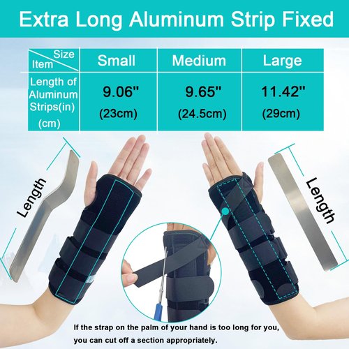 TANDCF Unisex Forearm and Wrist Support Splint Brace Double Fixation Wrist Brace for Carpal Tunnel, Adjustable Night Time Forearm Immobilizer Brace Splints,9.8 inch (25cm) length(RH/S)