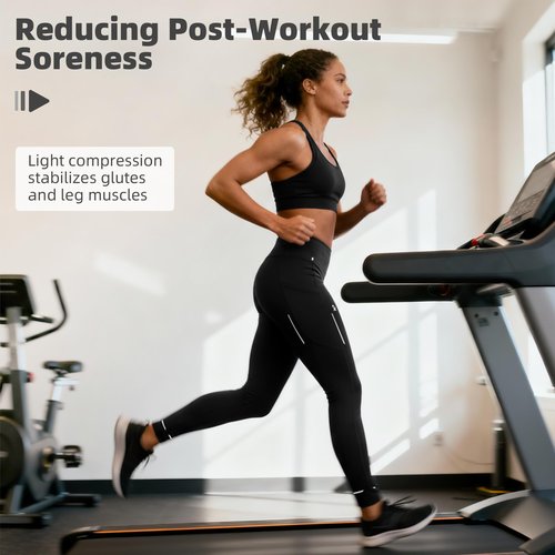 Clbort Running Leggings for Women with 6 Pockets Gym Workout Leggings High Waisted Yoga Pants Tummy Control Compression Pants Black