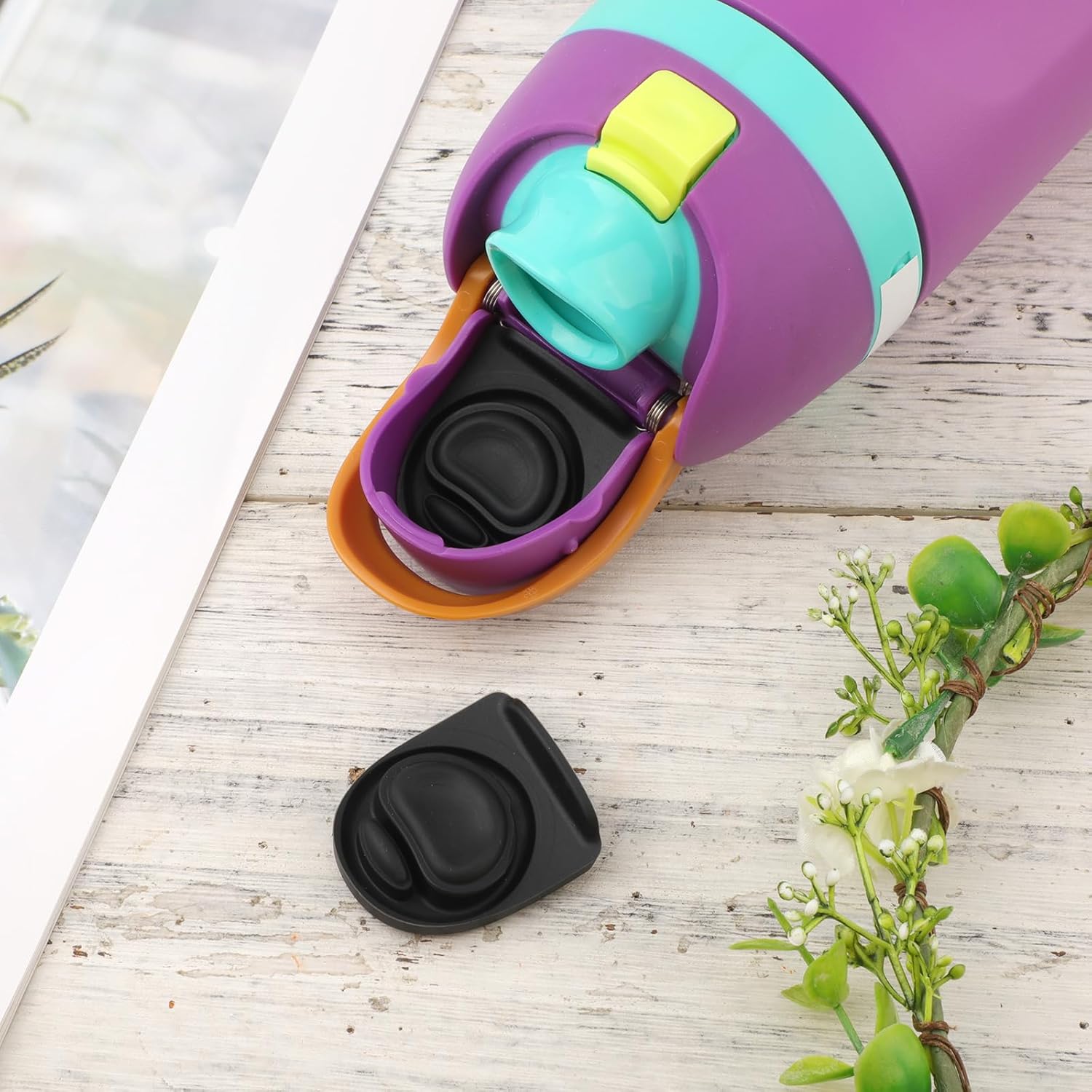 Owala | Water Bottle Top Lid Replacement - Silicone Plug Accessories for 24oz & 32oz Bottles (Black)