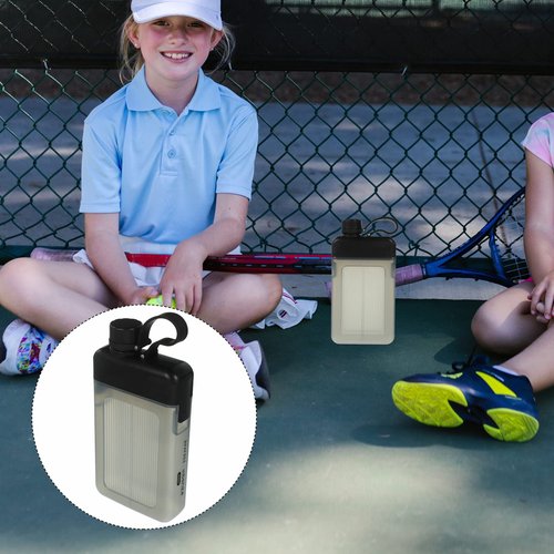 Kichvoe Portable Square Water Bottle 15Oz Lightweight Reusable Sports Flask with Leakproof Lid for Outdoor Gym Travel