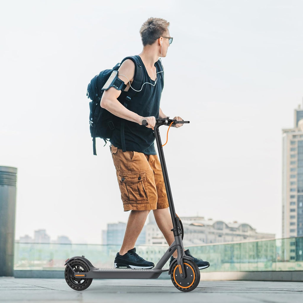 VOLPAM Electric Scooter - 350W Motor, 19 MPH Speed, 21 Miles Range, Portable Design with Smart App & Double Braking System