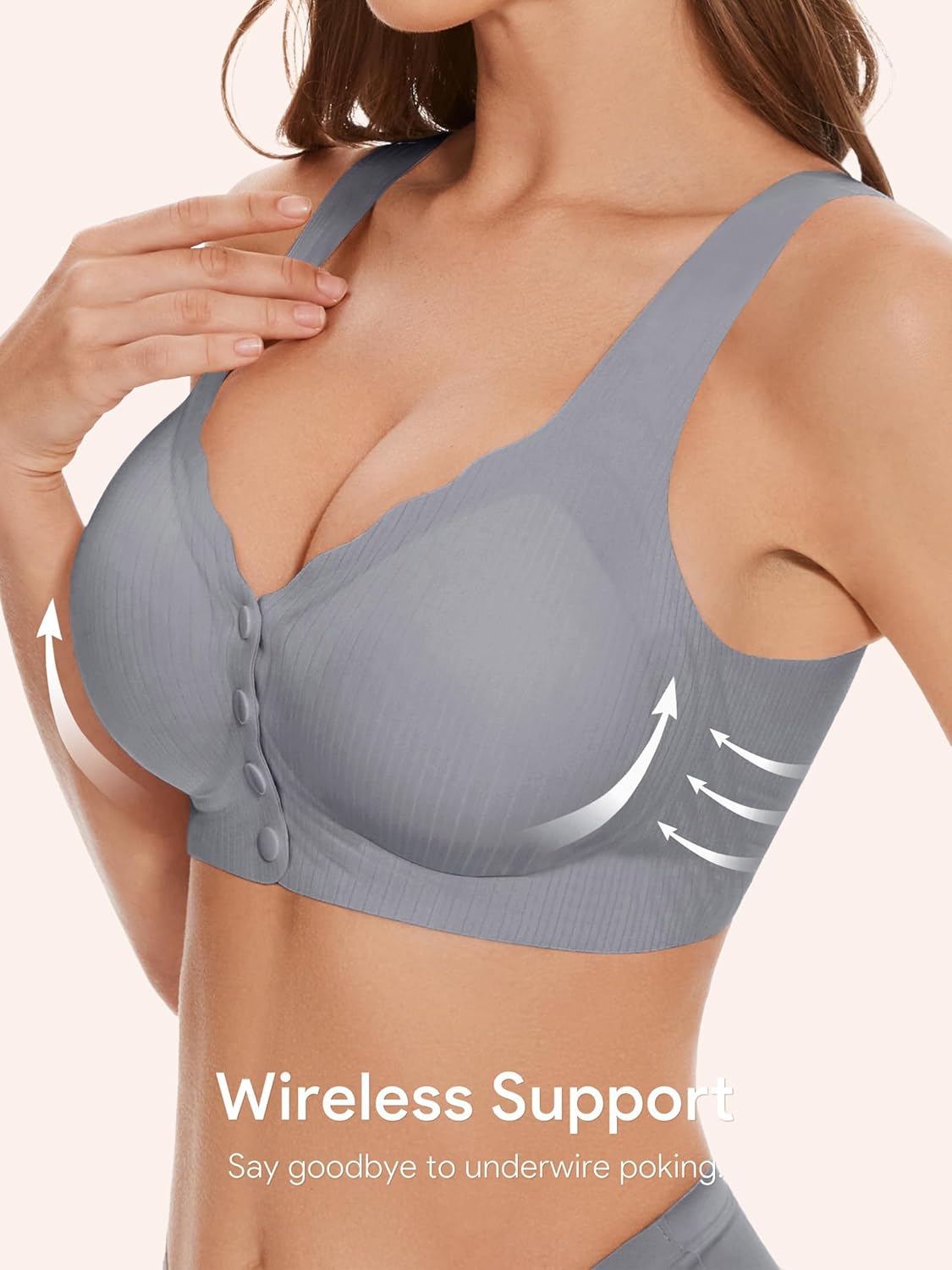 Skiennix Seamless Bras for Women - Front Closure Comfort Support Bralettes for Mastectomy Recovery | 1 or 3 Pcs