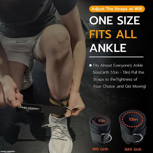 Comfortable Adjustable Ankle Straps - Gym Workout Leg Strap for Women | Glute Cuff & Kickback Foot Straps
