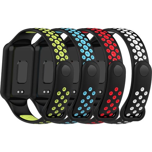 4-PACKS Compatible with Amazfit Band 7 Replacement Band,Sport Strap Soft Silicone Quick Release Wrist Bands Adjustable Wristband Smartwatch Accessory (MutliColors-B)