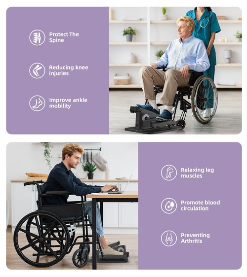 Under Desk Elliptical Machine for Senior Mini Elliptical Leg Exerciser with Remote Control Portable Electric Seated Foot Pedal Exerciser for Home Office