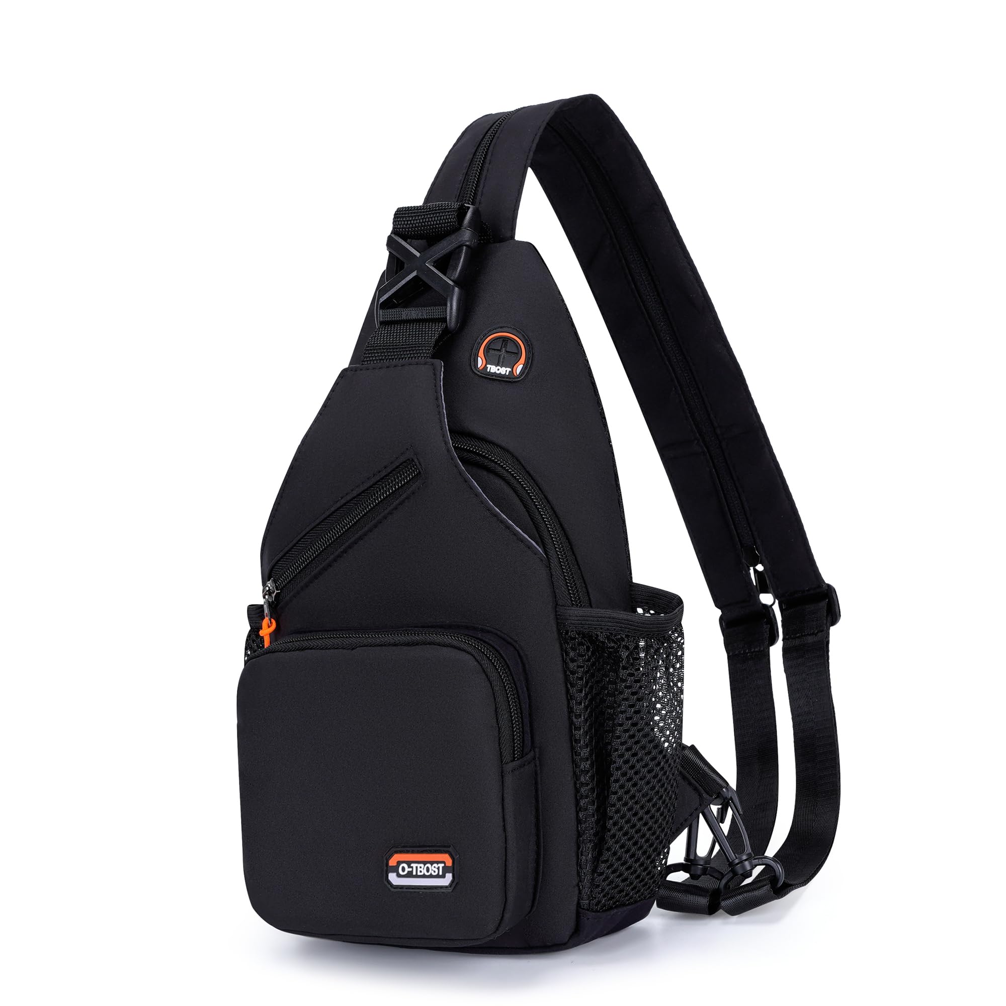 O-TBOST Travel Small Sling Bag Crossbody Bags for Women Men Casual Backpack Cross Body Pack Daypack for Hiking and Biking (black)