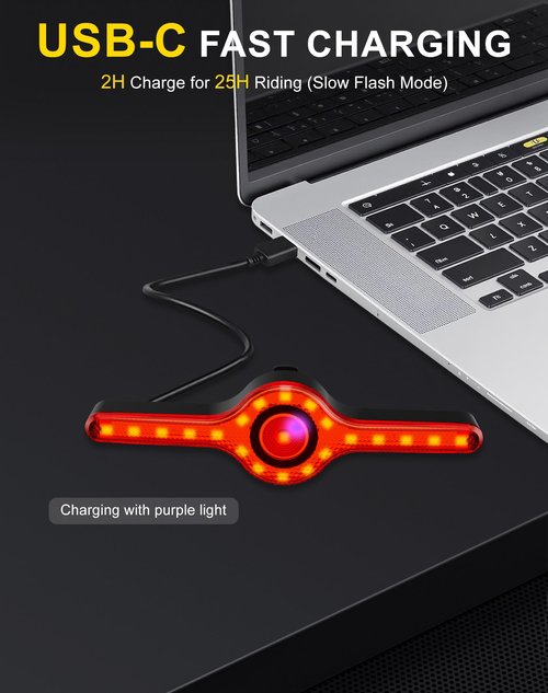 SIUYIU X8 Smart Bike Tail Light USB Rechargeable, 20* LED 300 Lumens Bike Lights for Night Riding, with Turn Signals & Brake Sensing, 9 Modes for Night Riding- Long Lasting Bicycle Lights