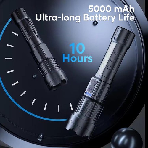 JIJ Flashlight 3 Pack, Rechargeable Flashlights High Lumens, 7 Modes LED Flashlight with IP67 Waterproof, Adjustable Handheld Tactical Flashlight for Camping, Home Emergency, Outdoor