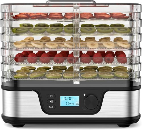 Electactic Food Dehydrator - 5 BPA-Free Stainless Steel Trays | Adjustable Temp & 72H Timer for Jerky, Fruits, Veggies