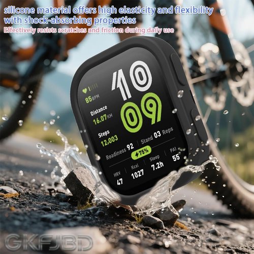 GKFJBD Compatible for Amazfit Bip 6 Screen Protector & Case Set，HD TPU Soft Protective Film【Not Glass】 and Shockproof Silicone Cover Cases | Anti-Scratch, Ultra-Thin(Pack of 4+2)