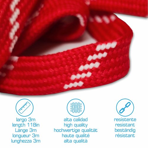 ETISPORT Pair of professional flat laces, for hockey, ice boots, line on wheels. Resistant. Length 3 m - 118in each. (Neon Pink)