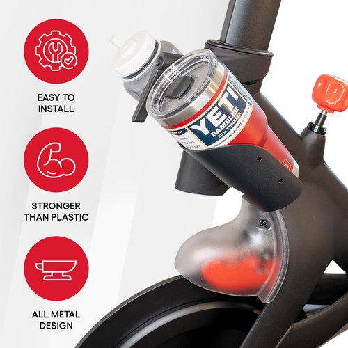 Extra Large Bottle Holders for Peloton Bike for Original Peloton Bike - All Metal Design - Fits YETI + Nalgene + Hydro Flask Accessory for Peloton (Original Peloton Bike and Cross Training Bike)