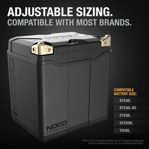 NOCO Lithium NLP30 | Ultra-Light 12V Powersport Battery - 8Ah, 700A Start Power, Intelligent BMS