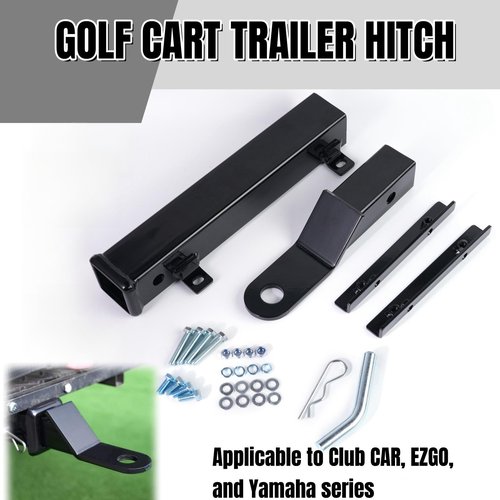 GFHUREB Golf Cart Hitch, Trailer Hitch with 2 Inch Receiver, High-Strength Universal Fit,Trailer Kit for Club Car, Ezgo, Yamaha Golf Cart Back Seat Footrest