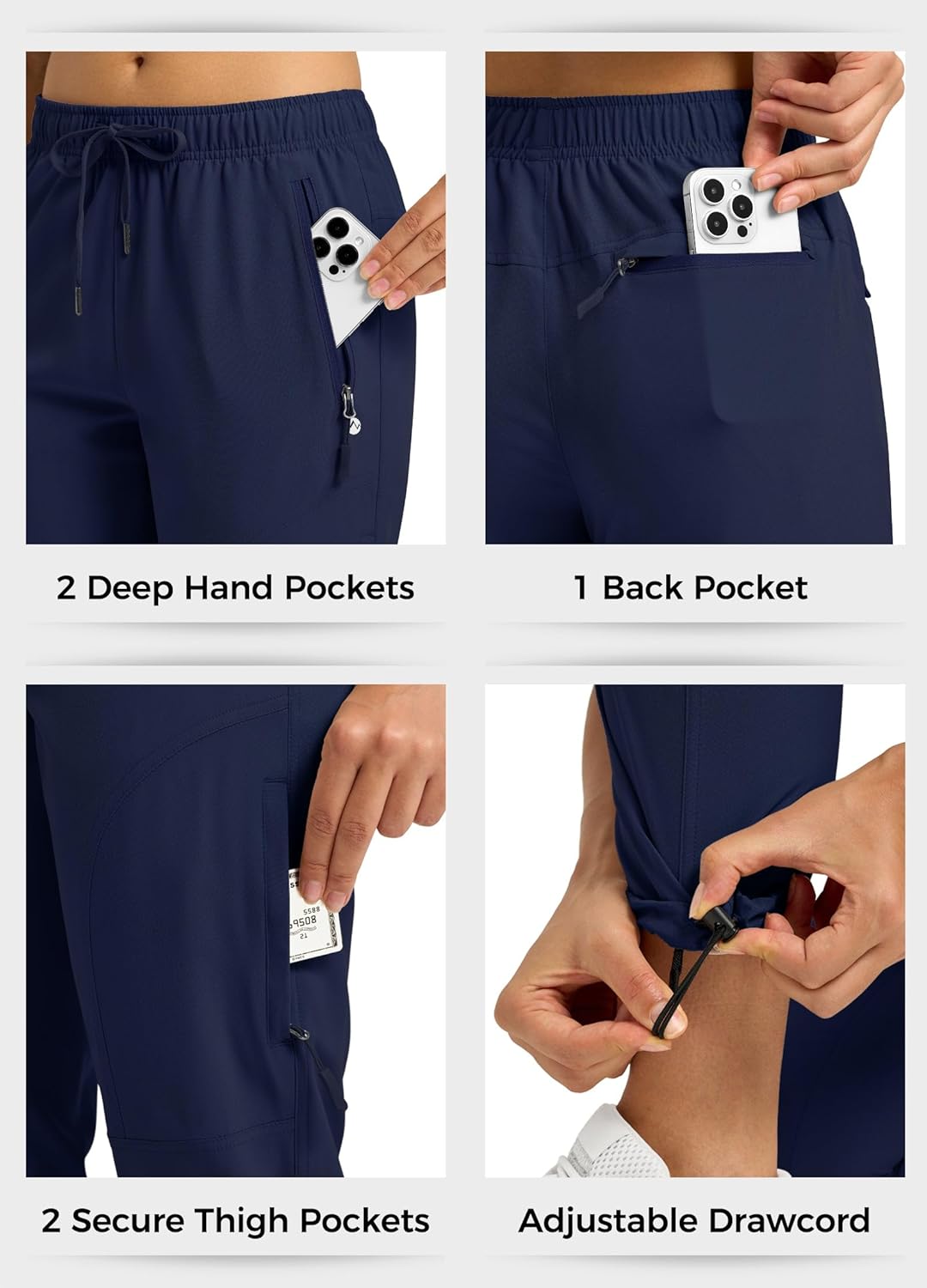 Willit Women's Hiking Pants - Lightweight Quick-Dry Cargo Design | Water-Resistant, Multiple Sizes Available