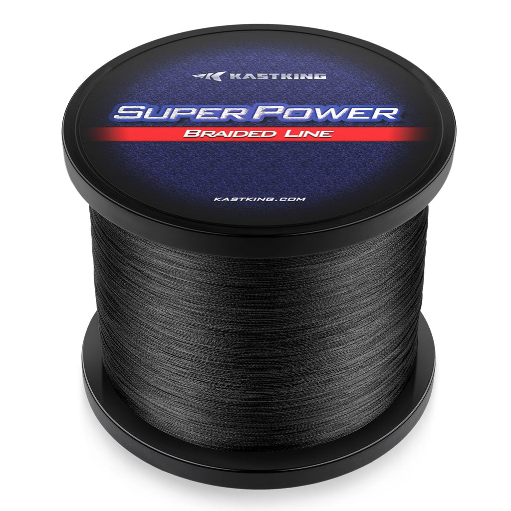 KastKing Superpower Braided Fishing Line, Black, 30LB, 500+47 Yds