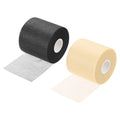 PATIKIL 30 Yard x 2.8 Inch Badminton Grip Cushion Wrap, 2 Pack PU Tennis Racket Grip Tape Backing Film Handle Anti Skid Cushion Accessories, Black/Beige