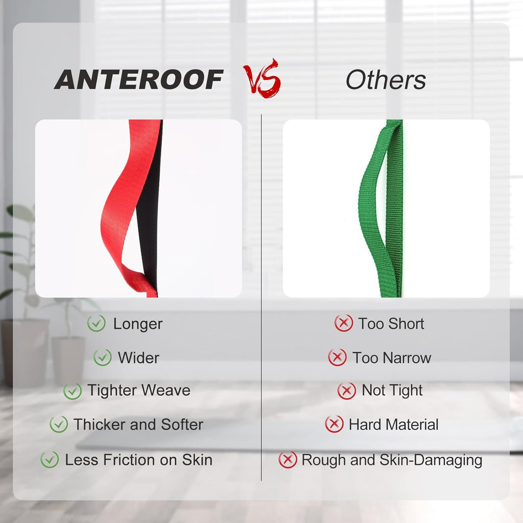 Skiennix Durable Non-Elastic Stretch Strap - 10 Loops for Yoga, Pilates & Physical Therapy | Ideal for Flexibility
