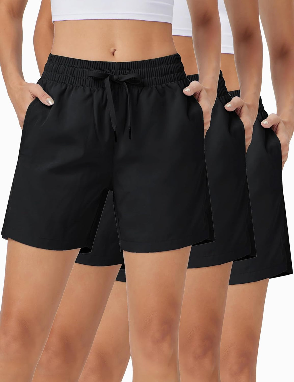 ZUTY Women's Athletic Shorts - Lightweight Quick-Dry Running Shorts with Pockets | 3-Pack