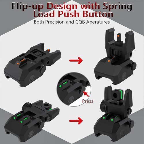 **Skiennix Fiber Optic Sights - Tool-Free Adjustable Front & Rear with Green/Red Dots**