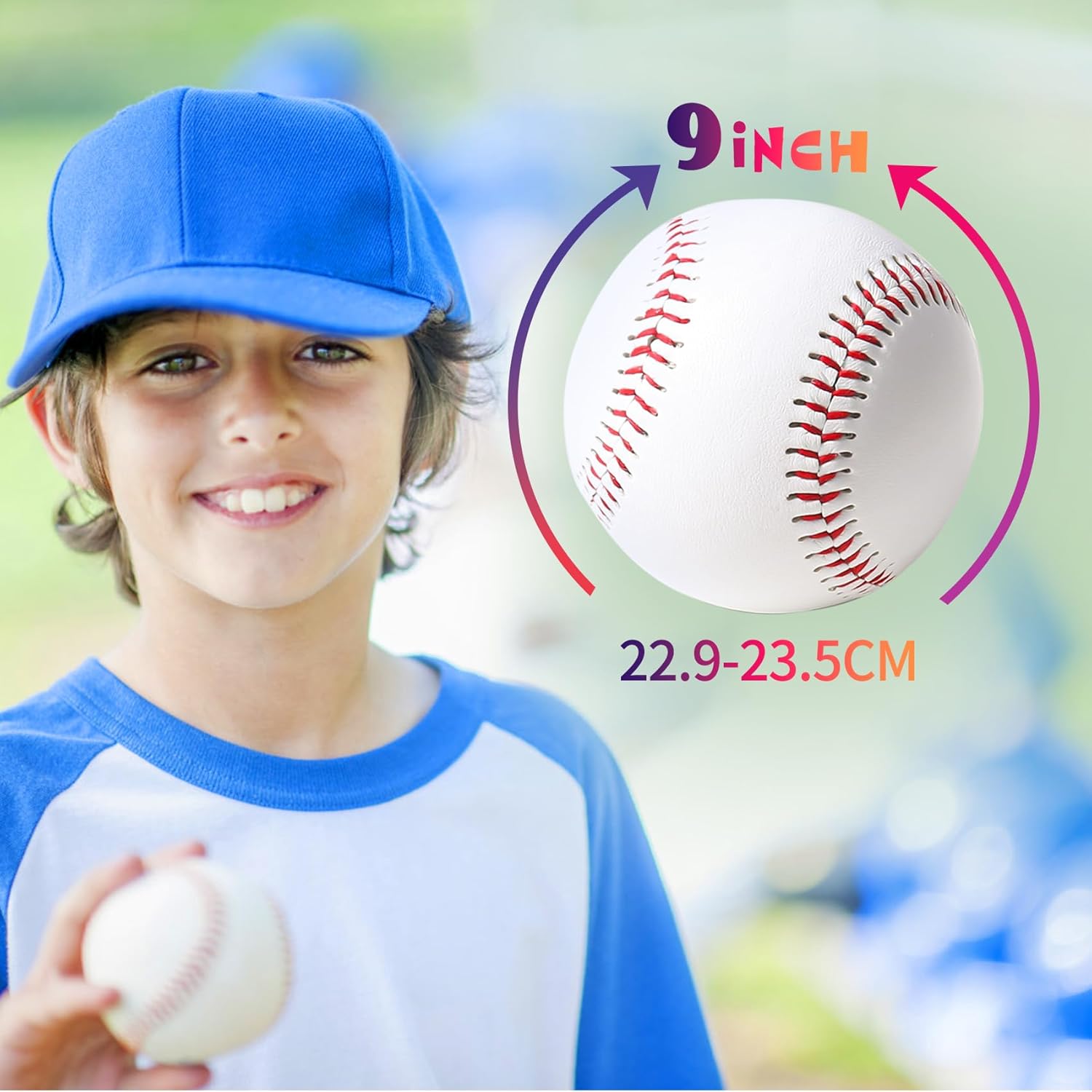 Skiennix Youth 12U Soft Leather Baseballs - 24 Count Durable Practice & Game Balls with Bucket