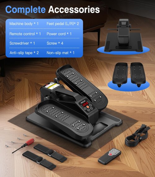 Under Desk Elliptical Machine, Portable Electric Elliptical Exercise Equipment with 12 Adjustable & 3 Automatic Speeds, Ellipse Leg Pedal Exerciser While Sitting for Seniors, Adults