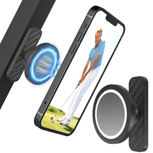 JaoNanl Magnetic Golf Cart Phone Holder - Golf Cart Phone Mount for EZGO, Club Car, Compatible with MagSafe iPhone 16 15 14 13 12 Series Mini, Fits EZGO & More, Ideal Golf Gift for Men & Women