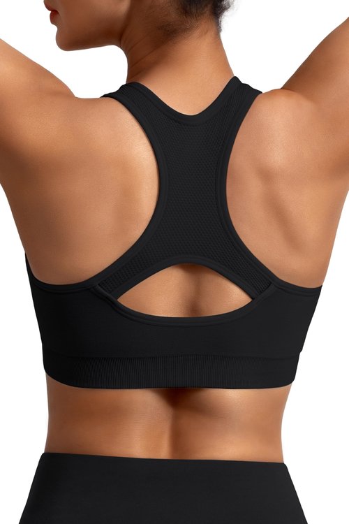 MIRITY Women Racerback Sports Bras - High Impact Workout Gym Activewear Bra Pack of 3