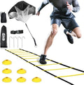 GHB Agility Ladder - Speed Training Workout Ladder with 12 Rungs, 20ft Length & 6/10 Cones