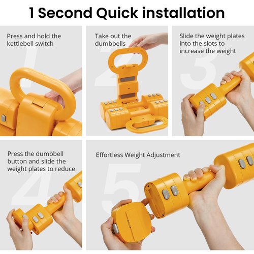 2-in-1 Adjustable Dumbbell Set for Women - 4 Levels (2.2lbs to 12.1lbs) - Home Gym Weights for Women at Home - Fitness Dumbbells
