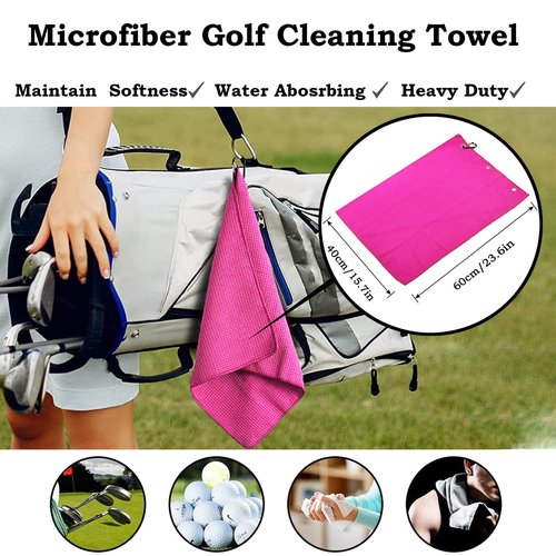 HYYPME Golf Accessories Kit 20 PCS Pink Golf Gift Set - Golf Towel, Ball Marker, Pins, Golf Club Cleaner, Pink Golf Balls w/Holder, Ball Alignment Kit, Divot Repair, Plastic Tees, All Pink Kit