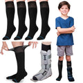 ShinyMatch 4 Pairs Kids Replacement Sock Liner for Walking Boots Cast Socks Compatible with Aircast Walker Brace for Kids(Black)