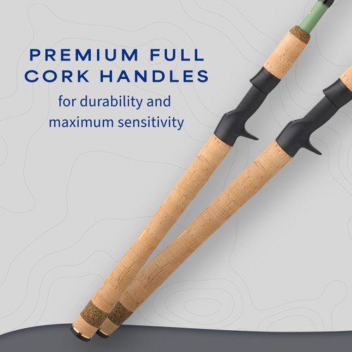 Shakespeare Wild Conventional Casting Rod, 7'10", 2-Piece Fishing Rod, Heavy Power, 15-45 lb Line Rating, 1/2-3 oz Lure Rating