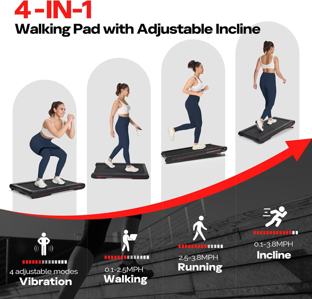 Sperax Walking Treadmill | 3-in-1 Under Desk Design with APP & Remote Control | Low Noise, Portable