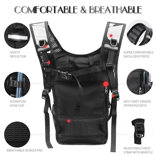 CITCAR Hydration Pack, Water Backpack with 3L Hydration Bladder Lightweight Insulation, Festival Essential, Rave Hydration Backpack, Hydropack Backpack for Rave, Hiking, Biking, Festival Gear