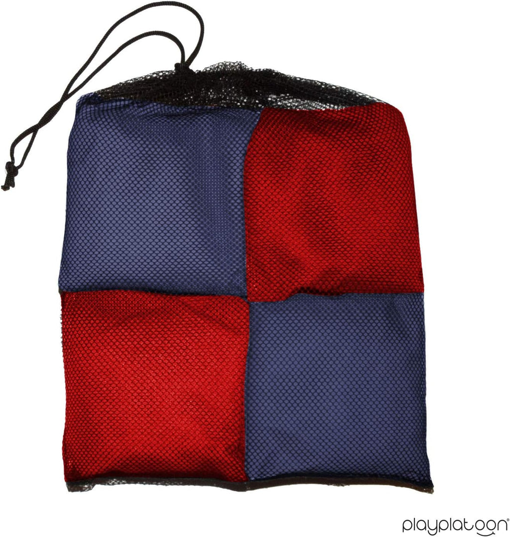 Regulation Size Cornhole Bags by Corn Filled | Set of 8 Durable Bean Bags in Red & Navy Blue
