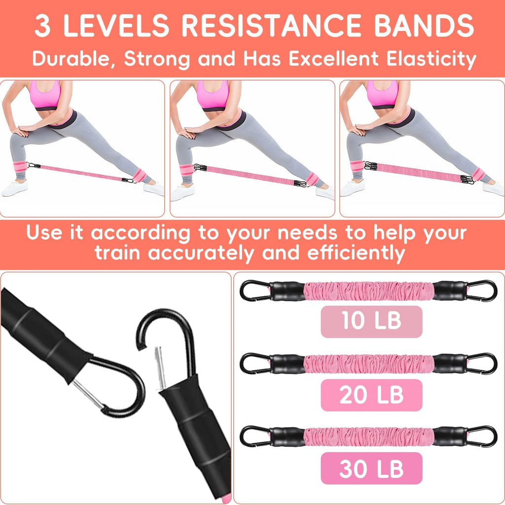 Skiennix Ankle Resistance Bands - 11 Pcs Set with Cuffs for Glutes & Leg Workouts | Ideal for Home Fitness