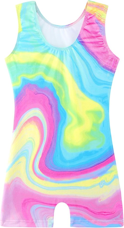 HOZIY Gymnastics Leotards - Sparkle Unicorn & Leopard Biketard for Girls | Toddler & Kids Sizes