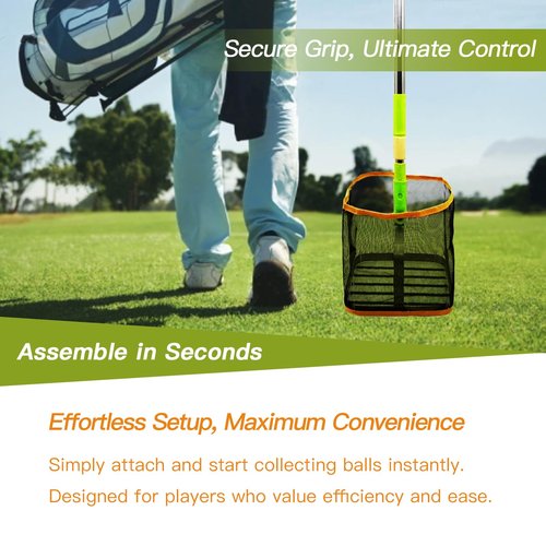 Pickleball Collector,Retriever with Handle for Easy Pickup & Carrying,Lightweight Press-to-Collect Ball Collector Basket,Ultra-Smooth Pickup, Easy to Use & Disassemble,Training & Court Storage Tool