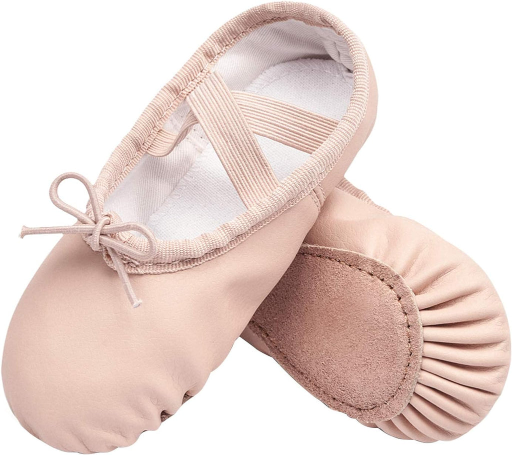 Stelle Ballet Shoes - Soft Leather Toddler & Kids Ballet Slippers for Dance | Comfortable Fit
