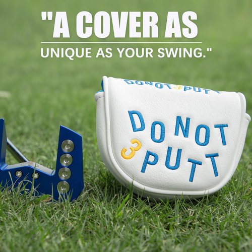 Golf Mallet Putter, DO NOT 3PUTT Magnetic Closure Premium Leather Golf Club Head Covers Fits for Golf OZ1 MEZZ 1 MEZZ1 MAX Putter