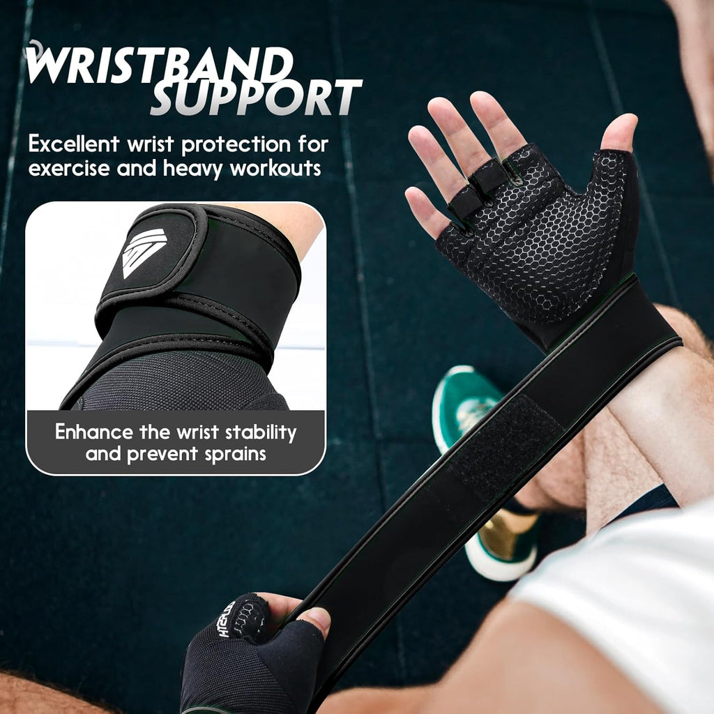 Skiennix Workout Gloves - Weight Lifting Gloves with Full Palm Pad & Strong Wrist Support | Enhanced Grip for Fitness & Training