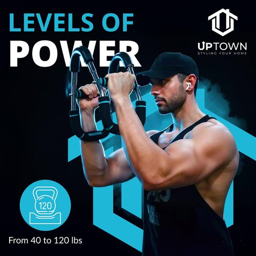 uptown Twister arm Trainer - Adjustable Resistance Chest Workout Equipment for Men & Women, Forearm Strengthener, Perfect for Home Gym, Calisthenics Equipment, Pull up bar & ab Roller Alternative