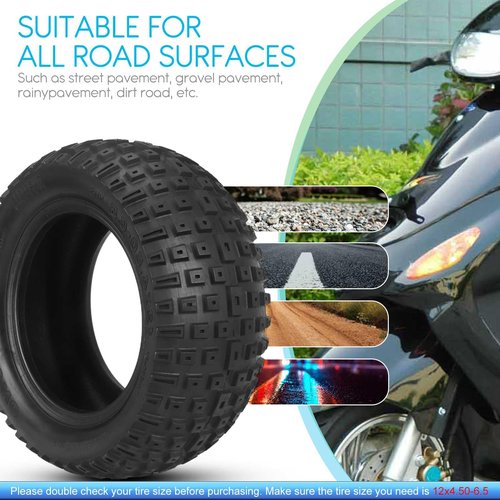 MZBZYU 12x4.50-6.5 Tire for K8 Scooter, 12x4.5-6.5 12in Electric Scooter Tire with Off-Road Tread, 12 x 4.50-6.5 Llantas Vacuum Electric Scooter Nylon Tire Replacement