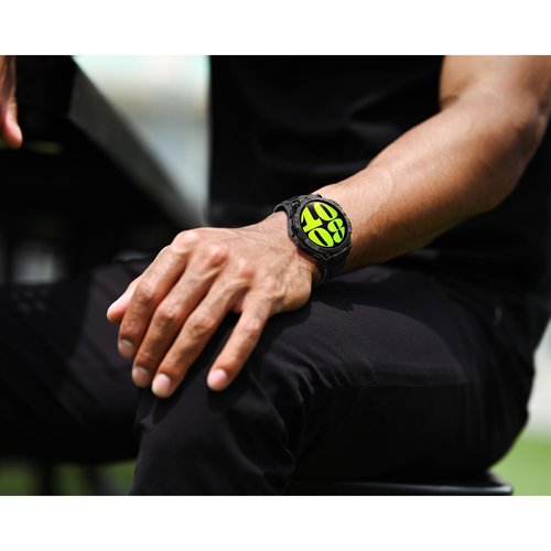 GELISHI Compatible with Galaxy Watch 6 Band 44mm Case Rugged Men Sport Band Protective Bumper Case for Galaxy Watch 6/5/4 44mm Black