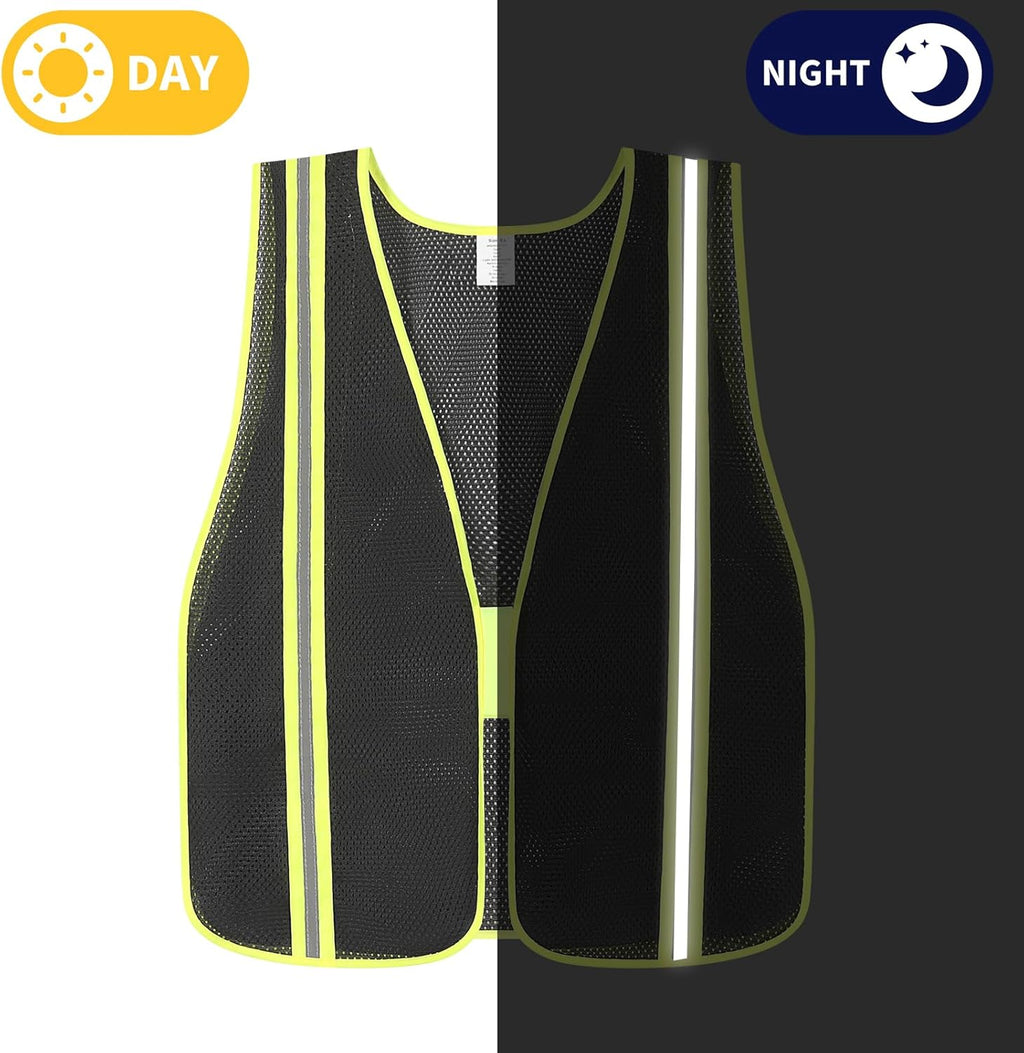 Skiennix High Visibility Reflective Safety Vest - Class 2 Mesh Fabric Work Jacket for Men & Women